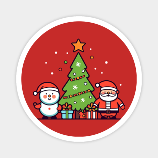 Santa and a Snowman Magnet